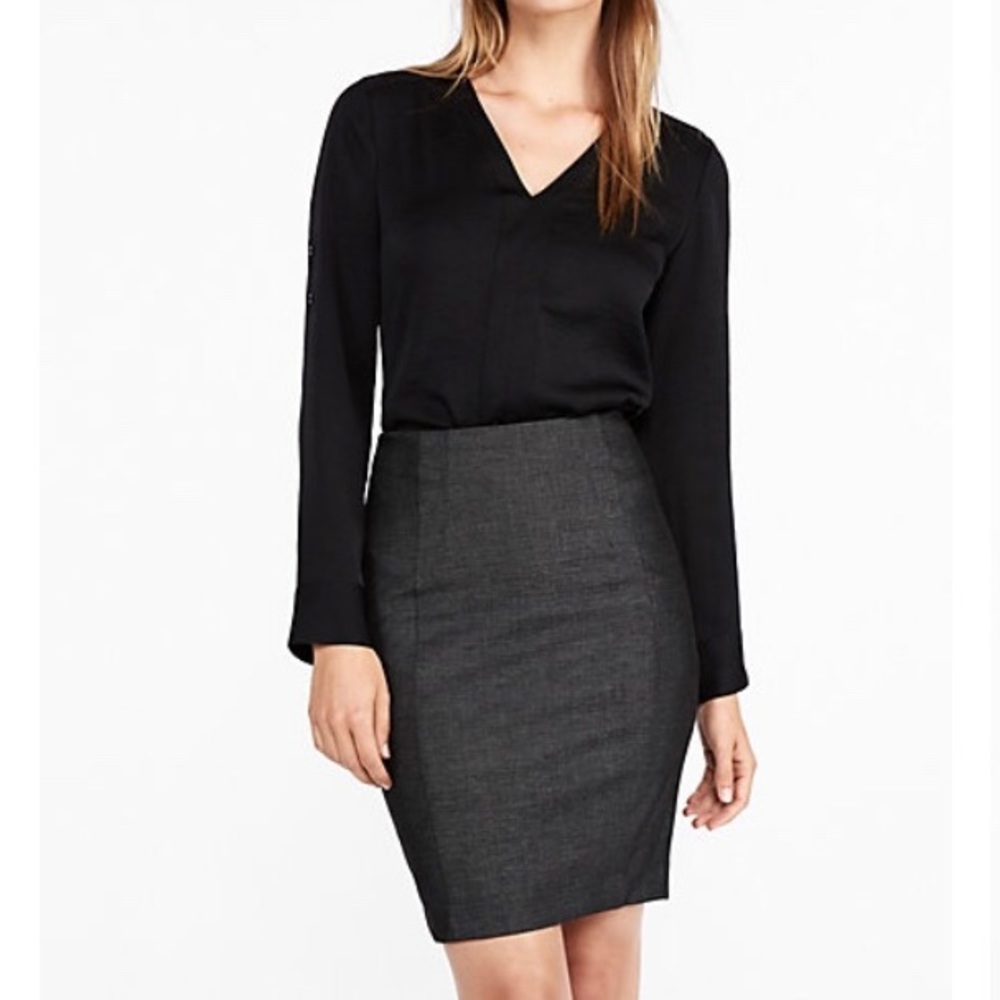 Express Seamed Pencil Skirt